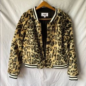 Jack by BB Dakota Leapord Faux Fur Bomber